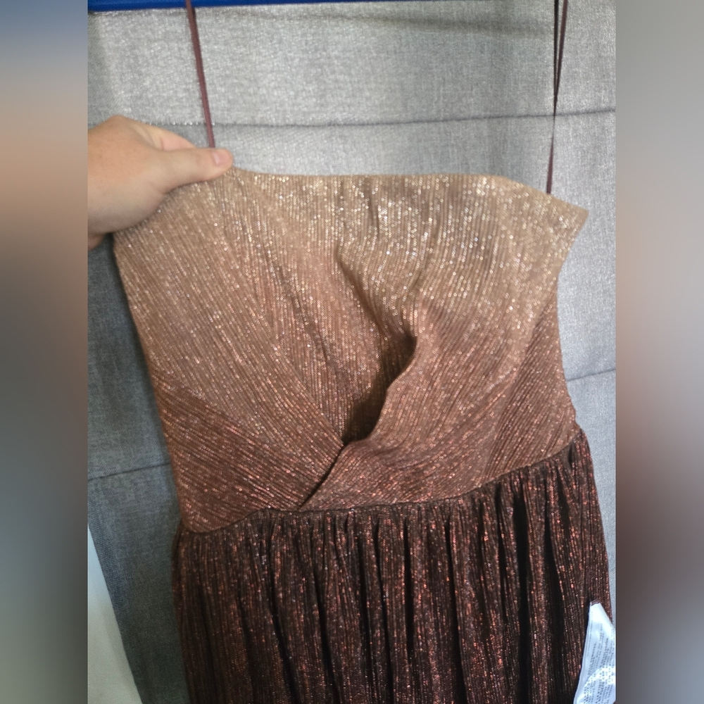 Dress the Population Nadine Ombré Metallic Strapless Fit & Flare Dress Sz XL - Picture 4 of 10